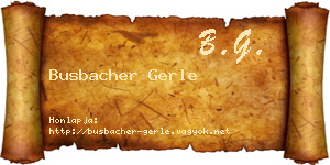 Busbacher Gerle névjegykártya